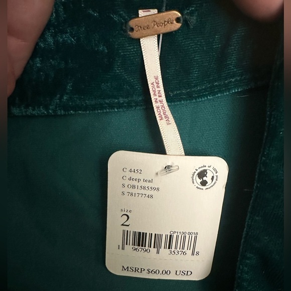 Free People annalise super mini skirt in deep teal NWT - Picture 5 of 5